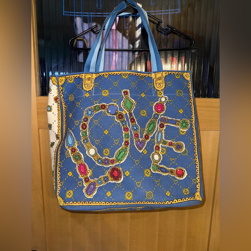 BRIGHTON  LOVE Canvas Tote All over Design 16x15x8 inch Sealed